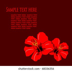 Greeting card with Hibiscus, vector