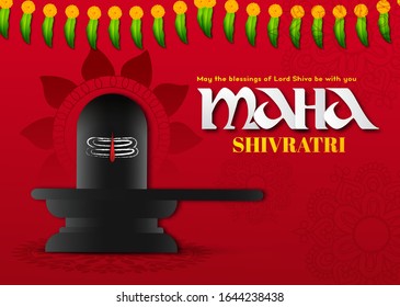 Greeting card for Hindu festival Maha Shivratri. Illustration of Lord Shiva,Indian God of Hindu for Shivratri - vector