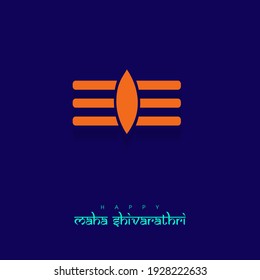 Greeting card for Hindu festival Maha Shivratri. Basic shapes used for Mahadev Tilak sign. Vector illustration.