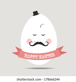 greeting card with hipster easter egg