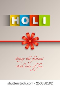 Greeting card of Holi Festival with colorful intricate design.