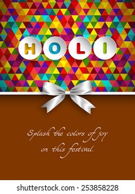 Greeting card of Holi Festival with colorful intricate design.