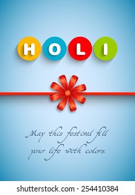 Greeting card of Holi Festival with colorful intricate design.