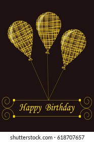 Greeting card for the holiday. card with balloons for a birthday party.