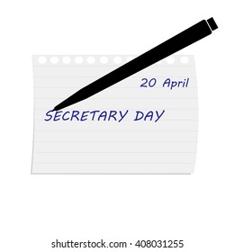  Greeting card. Holiday - secretary day. Icon in the linear style