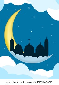 Greeting card of holy ramadhan kareem days and ied mubarak days.