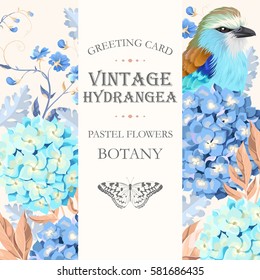 Greeting card with hydrangea