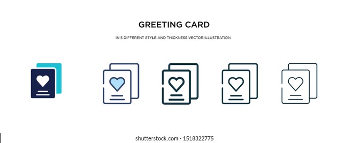 greeting card icon in different style and thickness vector illustration. Two colored and black greeting card vector icons in filled, outline, line, stroke style can be used for web, mobile, UI