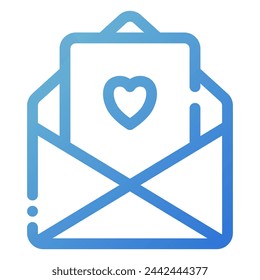 icono de tarjeta de felicitación en estilo de línea de degradado