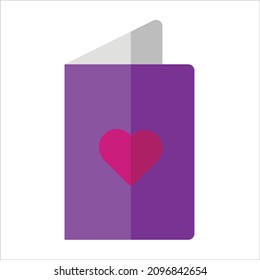 Greeting Card Icon. Happy Valentine's day signs and symbols. Love, couple, relationship, dating, wedding, holiday, romantic amour theme. 