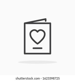 Greeting card icon in line style. For your design, logo. Vector illustration. Editable Stroke.