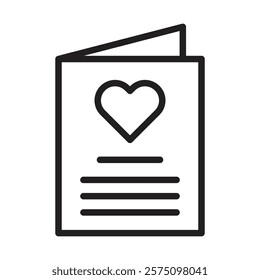 Greeting card icon Simple thin outline