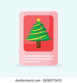 Greeting card icon. Subtable to place on Christmas day, shopping, etc.