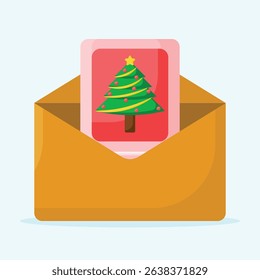 Greeting card icon. Subtable to place on Christmas day, shopping, etc.