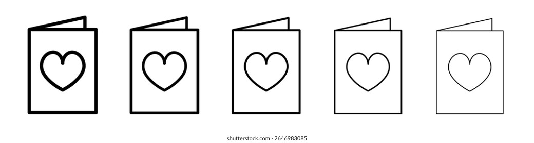 Greeting card icon thin flat outline style vector sign