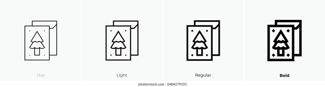 greeting card icon. Thin, Light Regular And Bold style design isolated on white background