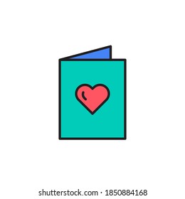 greeting card icon vector. filled outline style design. isolated on white background