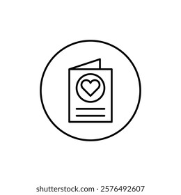 Greeting card icon vector outline logo sign