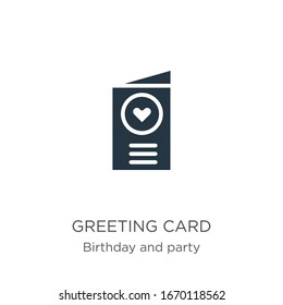 Greeting card icon vector. Trendy flat greeting card icon from birthday and party collection isolated on white background. Vector illustration can be used for web and mobile graphic design, logo, 