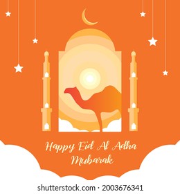 The Greeting Card of Idul adha celebration muslim