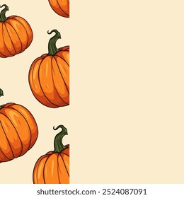 Greeting card illustration design with pumpkin theme. images produced without the use of any form of AI software