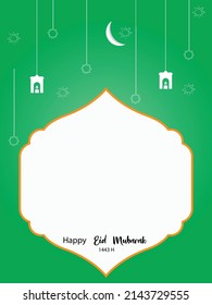 greeting card illustration with ornament for eid mubarak