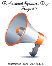   Greeting card illustration of Professional Speaker's Day with megaphone 