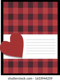Greeting card illustration. Valentines day card with heart pattern. Vector illustration.