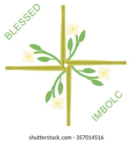 Greeting card of Imbolc, one of importan Wiccan sabbaths, part of the Wheel of year