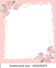 Greeting card include of frame and flowers with pastel colors.