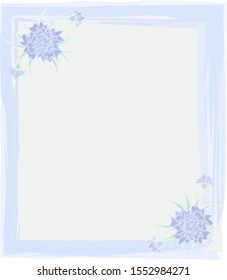 Greeting card include of frame and flowers with pastel colors.