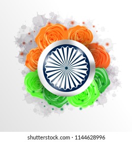Greeting card for the Independence Day of India. 15th of August.