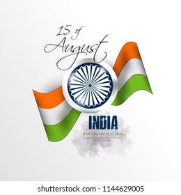 Greeting card for the Independence Day of India. 15th of August.