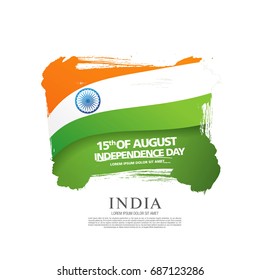 Greeting card for the Independence Day of India. 15 th of August