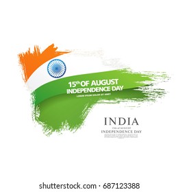 Greeting card for the Independence Day of India. 15 th of August
