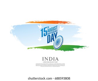 Greeting card for the Independence Day of India. 15 th of August