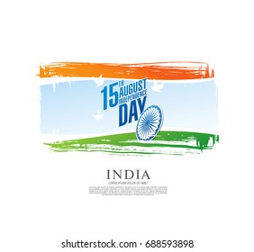 Greeting card for the Independence Day of India. 15 th of August