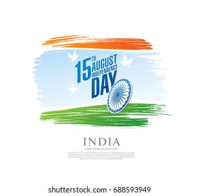 Greeting card for the Independence Day of India. 15 th of August