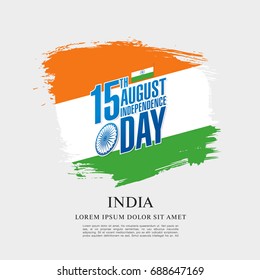 Greeting card for the Independence Day of India. 15 th of August