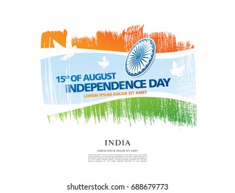 Greeting card for the Independence Day of India. 15 th of August