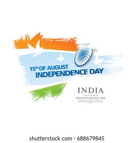 Greeting card for the Independence Day of India. 15 th of August