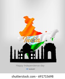Greeting card for the Independence Day of India