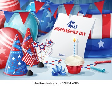 Greeting Card Independence Day July 4.