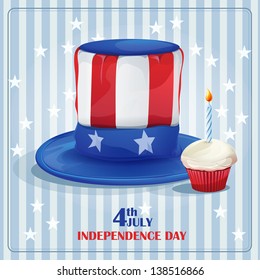 Greeting card for Independence Day on July 4.