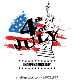 Greeting card for independence Day United States 4th of July. vector illustration