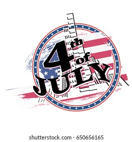 Greeting card for independence Day United States 4th of July. vector illustration