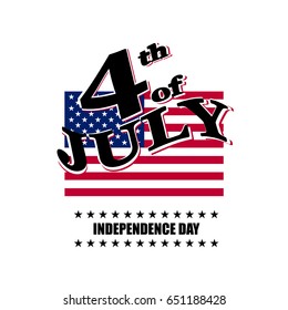 Greeting card for independence Day United States 4th of July. vector illustration