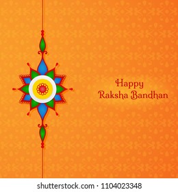 Greeting card for indian holiday Raksha Bandhan. The sacred thread of Rakhi is a symbol of love and care shared by a brother and sister. 