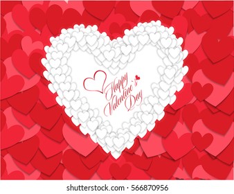 Greeting card with the inscription Happy Valentine's Day. Heart the symbol of love. EPS10. Vector.