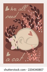 Greeting card and International cat day